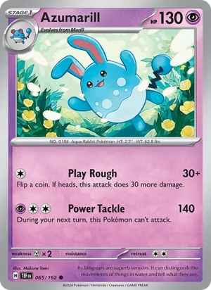 Azumarill Temporal Forces Pokémon TCG Common 065