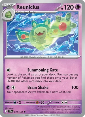 Reuniclus Temporal Forces Pokémon TCG Uncommon 072