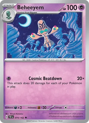 Beheeyem Temporal Forces Pokémon TCG Uncommon 074
