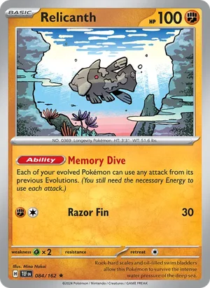 Relicanth Temporal Forces Pokémon TCG Rare 084