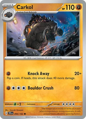 Carkol Temporal Forces Pokémon TCG Common 094