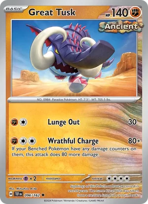 Great Tusk Temporal Forces Pokémon TCG Uncommon 096