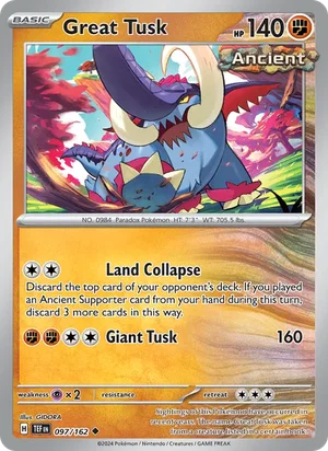 Great Tusk Temporal Forces Pokémon TCG Uncommon 097