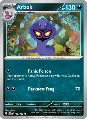 Arbok Temporal Forces Pokémon TCG Common 101