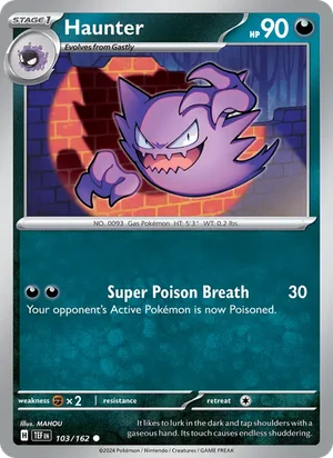 Haunter Temporal Forces Pokémon TCG Common 103