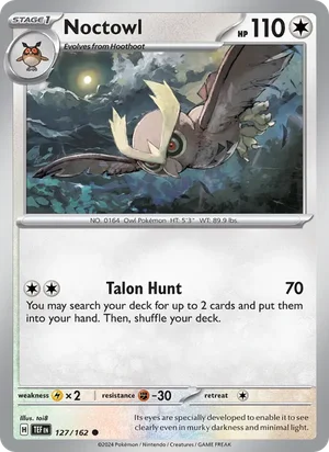 Noctowl Temporal Forces Pokémon TCG Common 127