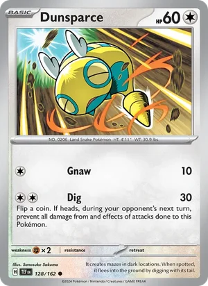 Dunsparce Temporal Forces Pokémon TCG Common 128