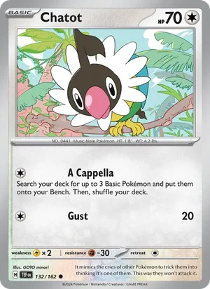 Chatot Temporal Forces Pokémon TCG Common 132