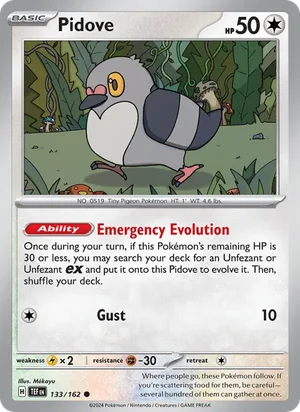 Pidove Temporal Forces Pokémon TCG Common 133