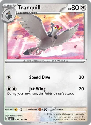 Tranquill Temporal Forces Pokémon TCG Common 134