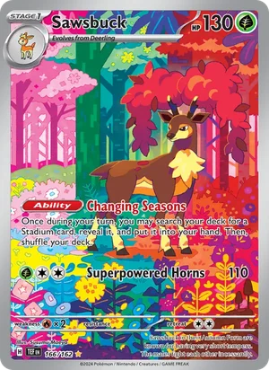 Sawsbuck Temporal Forces Pokémon TCG Illustration Rare 166