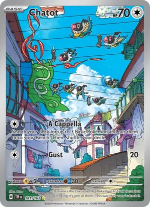 Chatot Temporal Forces Pokémon TCG Illustration Rare 181