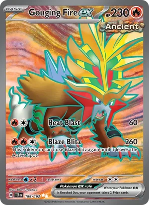 Gouging Fire ex Temporal Forces Pokémon TCG Ultra Rare 188