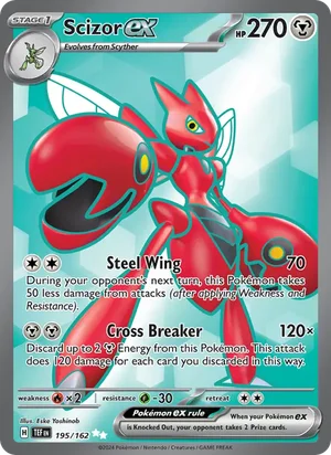 Scizor ex Temporal Forces Pokémon TCG Ultra Rare 195