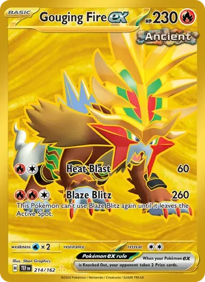 Gouging Fire ex Temporal Forces Pokémon TCG Hyper Rare 214