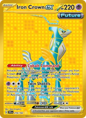 Iron Crown ex Temporal Forces Pokémon TCG Hyper Rare 216