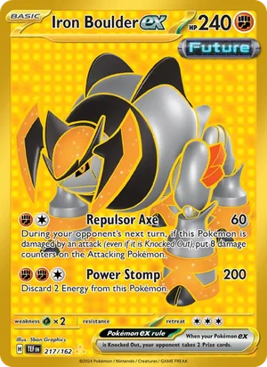 Iron Boulder ex Temporal Forces Pokémon TCG Hyper Rare 217