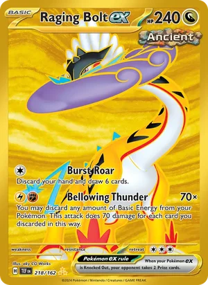 Raging Bolt ex Temporal Forces Pokémon TCG Hyper Rare 218