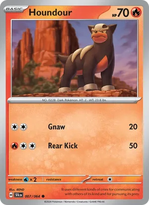 Houndour 007/064 Common, Shrouded Fable Pokémon TCG card