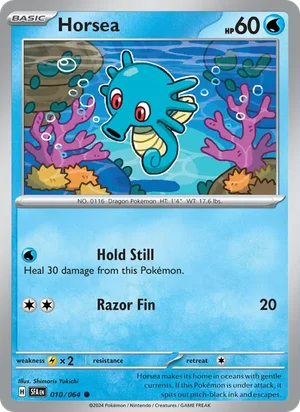 Horsea 010/064 Common, Shrouded Fable Pokémon TCG card