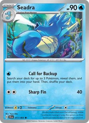 Seadra 011/064 Common, Shrouded Fable Pokémon TCG card