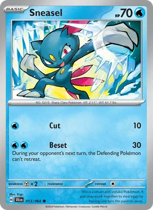 Sneasel 013/064 Common, Shrouded Fable Pokémon TCG card