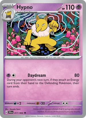 Hypno 017/064 Uncommon, Shrouded Fable Pokémon TCG card