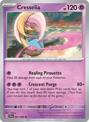 Cresselia 021/064 Rare, Shrouded Fable Pokémon TCG card