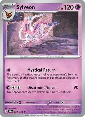 Sylveon 022/064 Uncommon, Shrouded Fable Pokémon TCG card