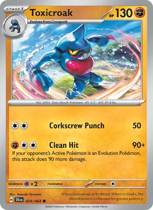 Toxicroak 024/064 Common, Shrouded Fable Pokémon TCG card