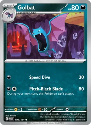 Golbat 028/064 Common, Shrouded Fable Pokémon TCG card