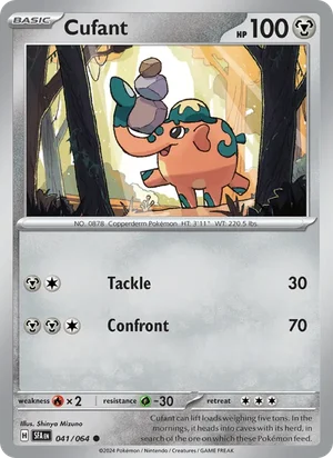 Cufant 041/064 Common, Shrouded Fable Pokémon TCG card