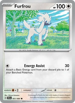 Furfrou 051/064 Common, Shrouded Fable Pokémon TCG card