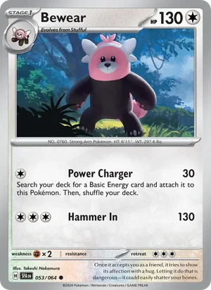 Bewear 053/064 Common, Shrouded Fable Pokémon TCG card