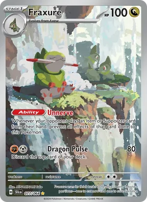 Fraxure 077/064 Illustration Rare, Shrouded Fable Pokémon TCG card