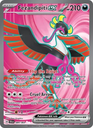 Fezandipiti ex 084/064 Ultra Rare, Shrouded Fable Pokémon TCG card