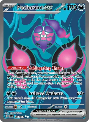 Pecharunt ex 085/064 Ultra Rare, Shrouded Fable Pokémon TCG card