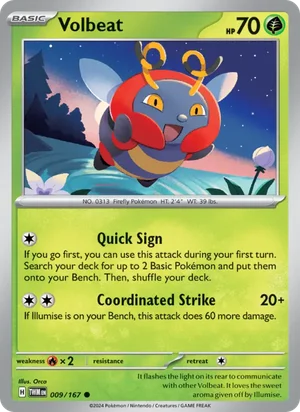 Volbeat Twilight Masquerade Pokémon TCG Common 009