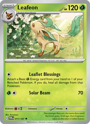 Leafeon Twilight Masquerade Pokémon TCG Uncommon 011