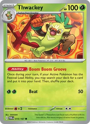 Thwackey Twilight Masquerade Pokémon TCG Common 015
