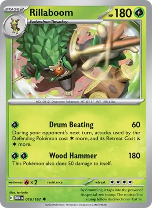 Rillaboom Twilight Masquerade Pokémon TCG Uncommon 016