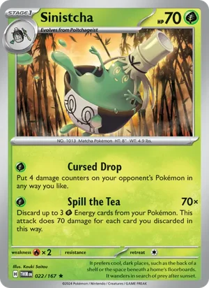 Sinistcha Twilight Masquerade Pokémon TCG Rare 022