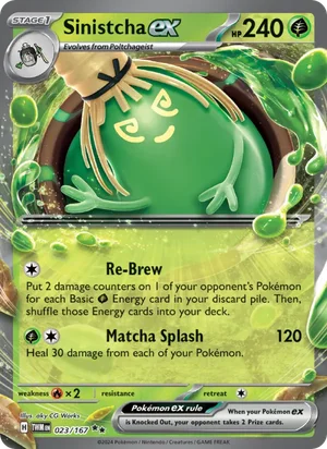 Sinistcha ex Twilight Masquerade Pokémon TCG Double Rare 023