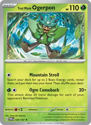 Teal Mask Ogerpon Twilight Masquerade Pokémon TCG Rare 024