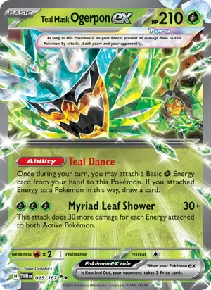 Teal Mask Ogerpon ex Twilight Masquerade Pokémon TCG Double Rare 025