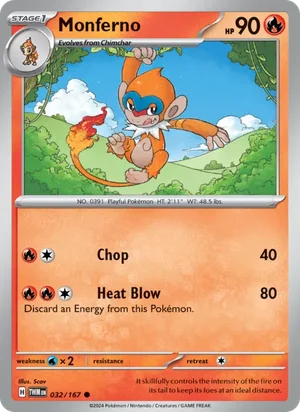 Monferno Twilight Masquerade Pokémon TCG Common 032
