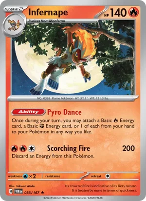 Infernape Twilight Masquerade Pokémon TCG Rare 033