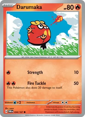 Darumaka Twilight Masquerade Pokémon TCG Common 034