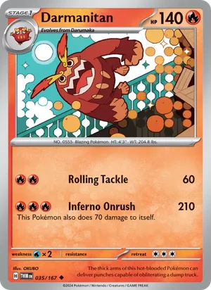 Darmanitan Twilight Masquerade Pokémon TCG Uncommon 035