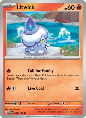 Litwick Twilight Masquerade Pokémon TCG Common 036